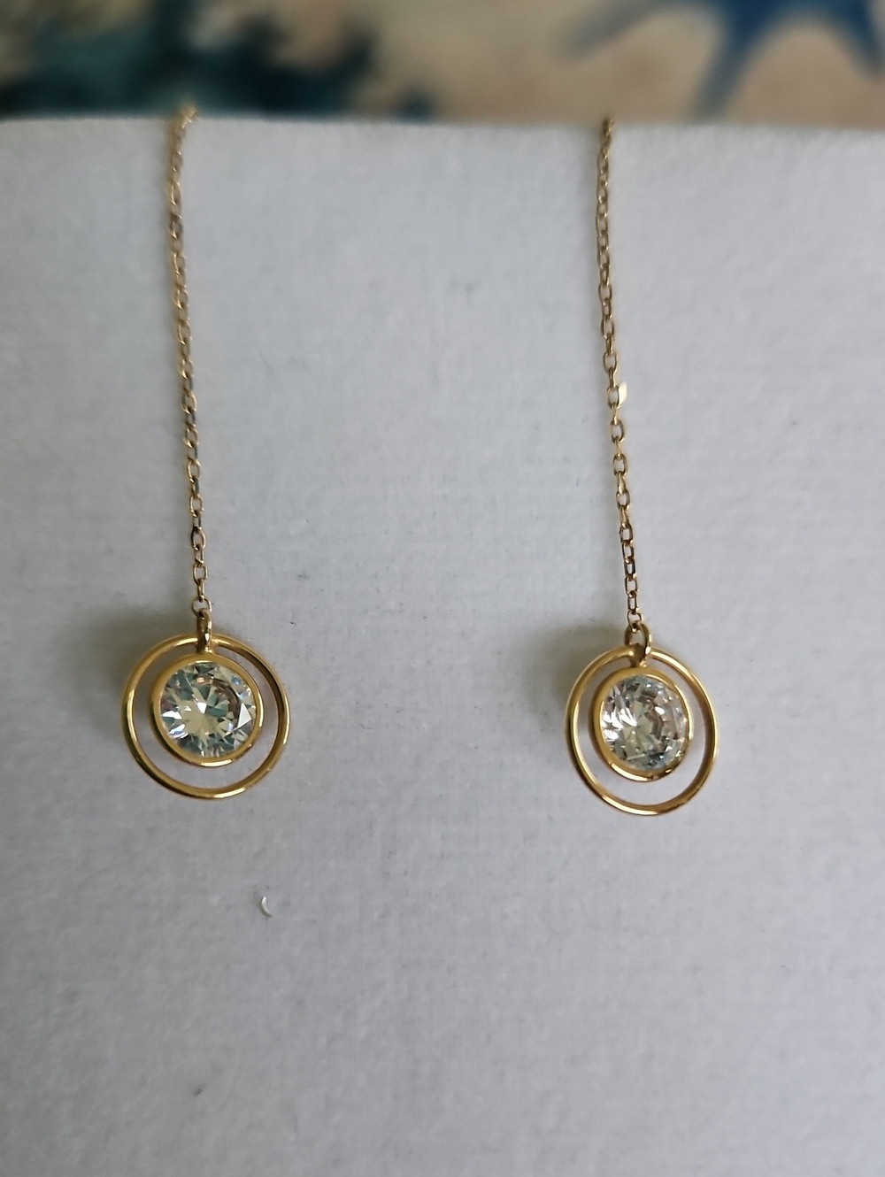 14k Gold Dangle Threader Earrings